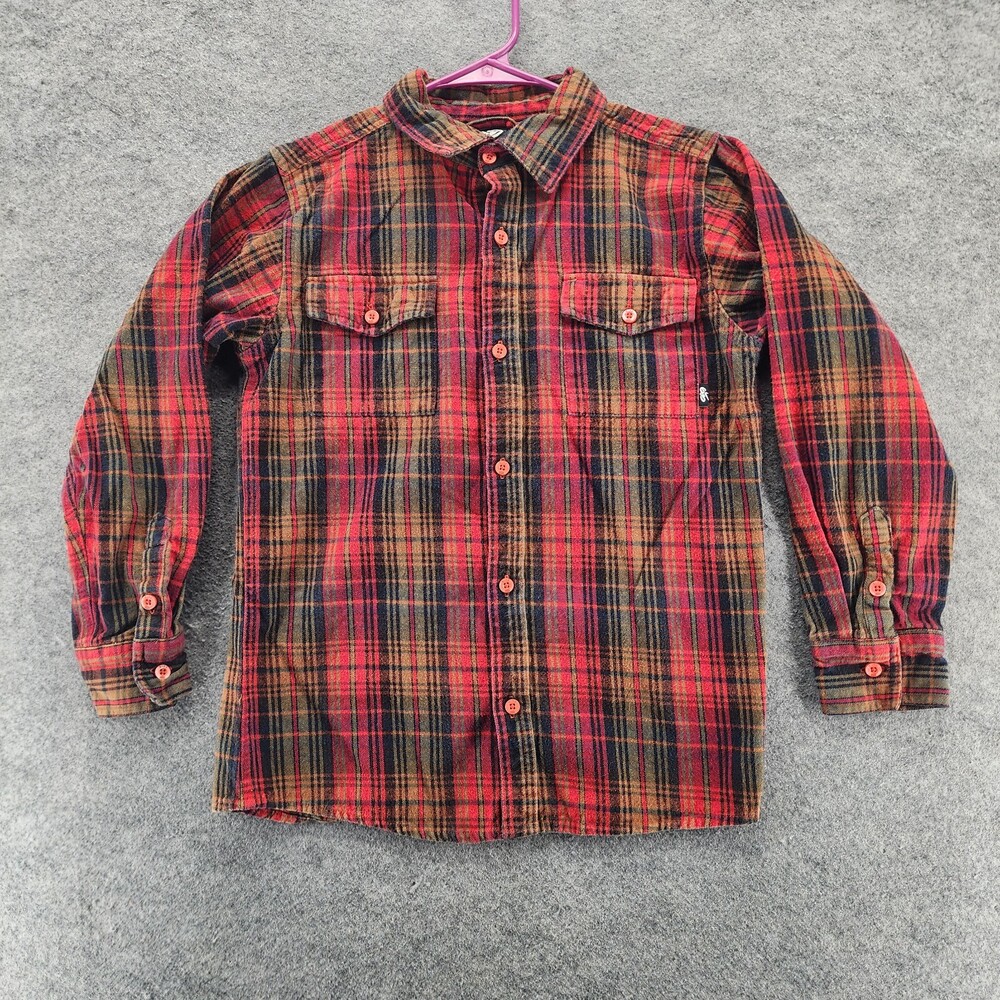 Nike 6.0 Shirt Boys Medium 10/12 Button Up Long Sleeve Red Plaid